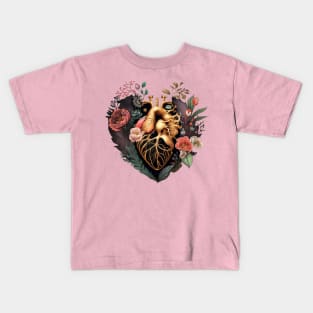 Anatomical Heart And Flowers For Your Love Kids T-Shirt